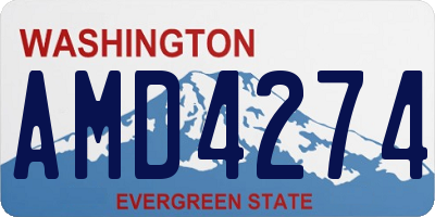 WA license plate AMD4274