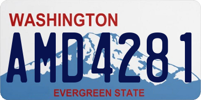 WA license plate AMD4281