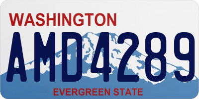 WA license plate AMD4289