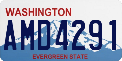 WA license plate AMD4291
