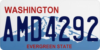 WA license plate AMD4292
