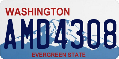 WA license plate AMD4308