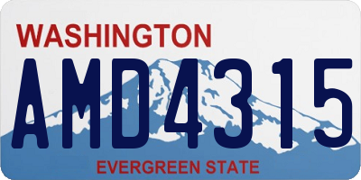WA license plate AMD4315