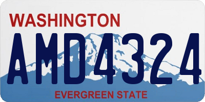 WA license plate AMD4324
