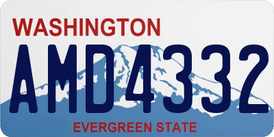 WA license plate AMD4332