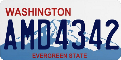 WA license plate AMD4342