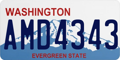 WA license plate AMD4343