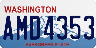 WA license plate AMD4353