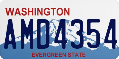 WA license plate AMD4354
