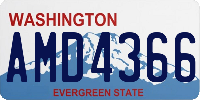 WA license plate AMD4366