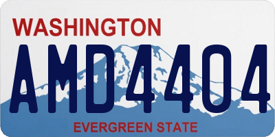 WA license plate AMD4404