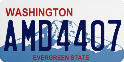 WA license plate AMD4407