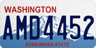 WA license plate AMD4452