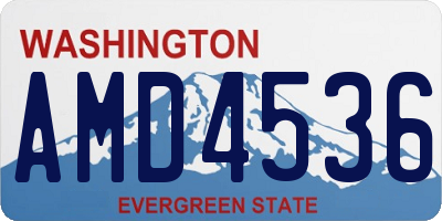 WA license plate AMD4536