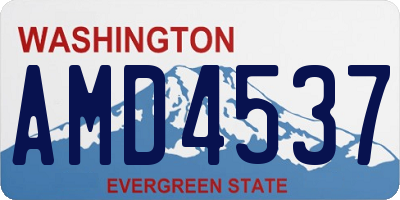 WA license plate AMD4537