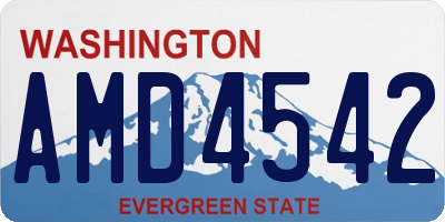 WA license plate AMD4542