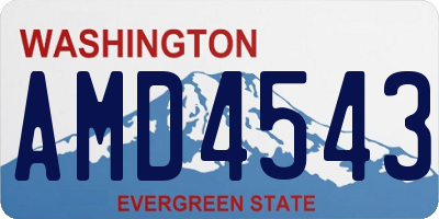 WA license plate AMD4543