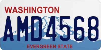 WA license plate AMD4568