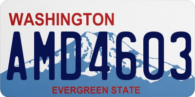 WA license plate AMD4603