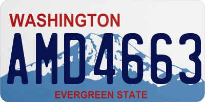 WA license plate AMD4663