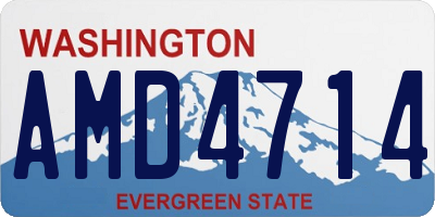 WA license plate AMD4714
