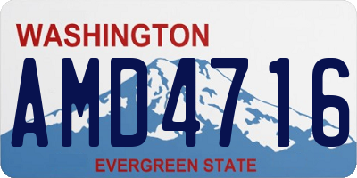 WA license plate AMD4716