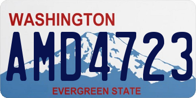 WA license plate AMD4723