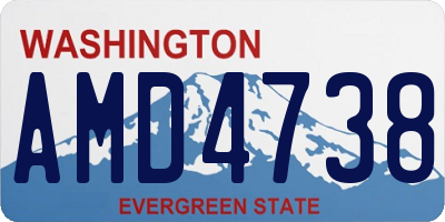 WA license plate AMD4738