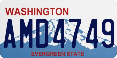 WA license plate AMD4749