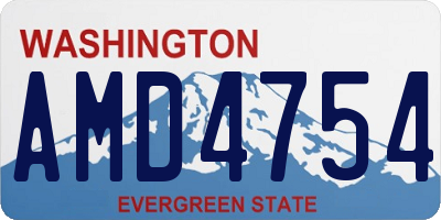 WA license plate AMD4754
