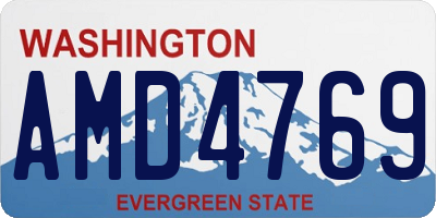 WA license plate AMD4769