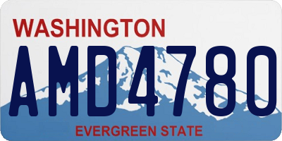 WA license plate AMD4780