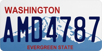 WA license plate AMD4787
