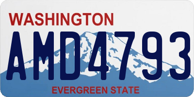 WA license plate AMD4793