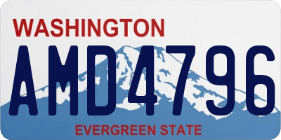 WA license plate AMD4796