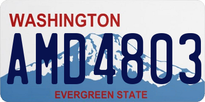WA license plate AMD4803