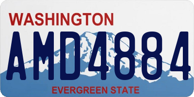 WA license plate AMD4884