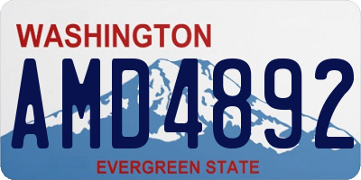 WA license plate AMD4892