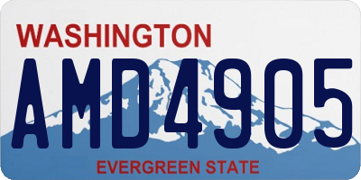 WA license plate AMD4905