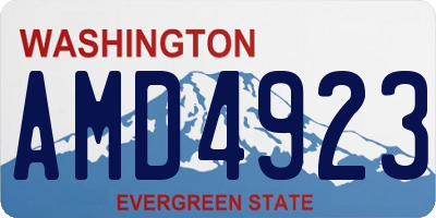WA license plate AMD4923