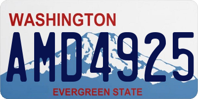 WA license plate AMD4925