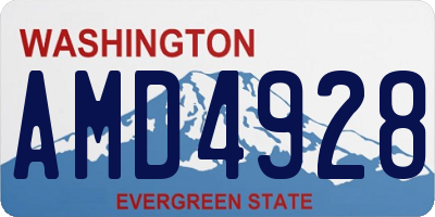 WA license plate AMD4928