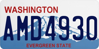 WA license plate AMD4930