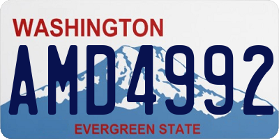 WA license plate AMD4992