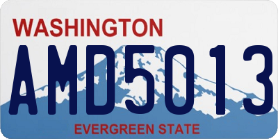 WA license plate AMD5013