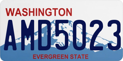 WA license plate AMD5023