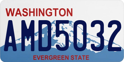 WA license plate AMD5032