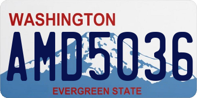 WA license plate AMD5036