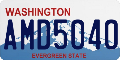 WA license plate AMD5040