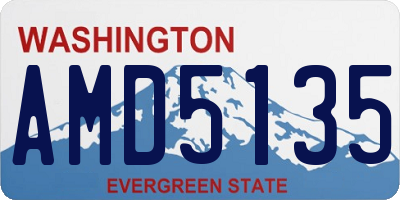 WA license plate AMD5135